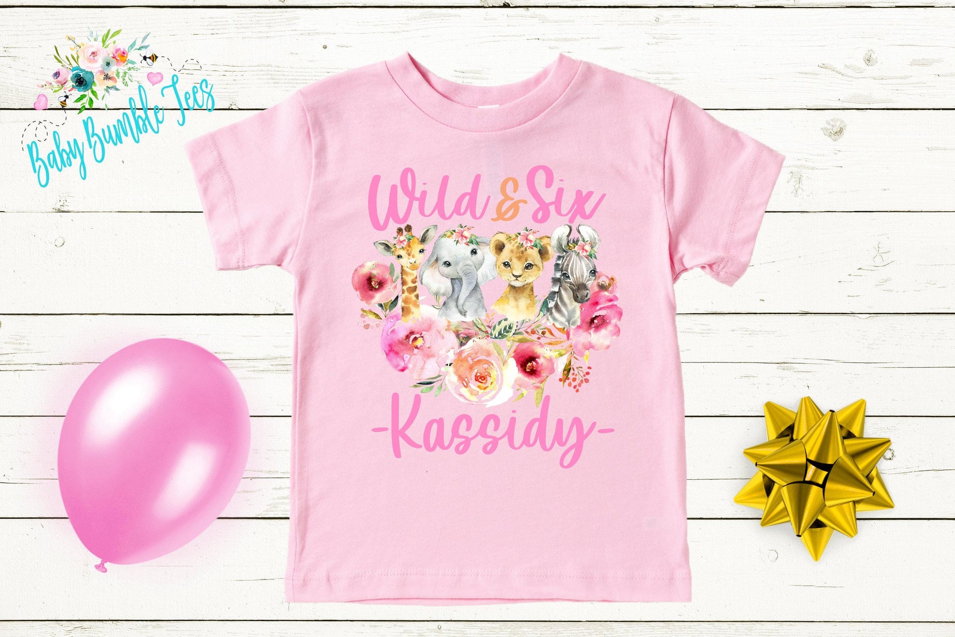Girls Safari Birthday Shirt, Kids Birthday Shirt, Custom Name Birthday Tee, Girl Birthday shirt, Girl Birthday Party T-Shirt, Personalized