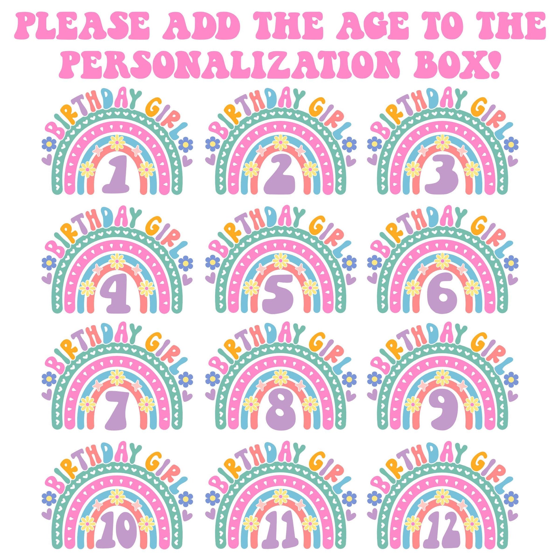 Girls Rainbow Birthday Shirt, Kids Birthday Shirt, Retro Birthday Tee, Girl Birthday shirt, Groovy Birthday Party, 70s Birthday T-shirt