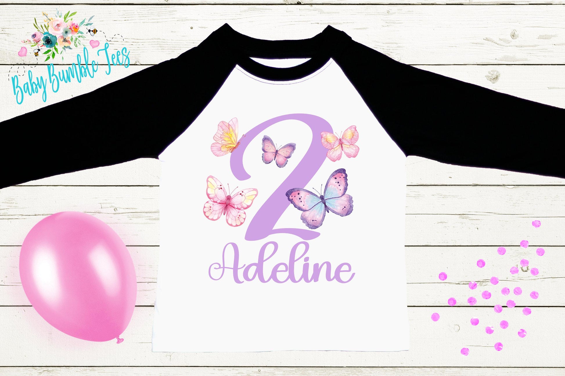 Girls Butterfly Birthday Shirt, Kids Birthday Shirt, Butterfly Birthday Tee, Girl Birthday shirt, Birthday Party, Birthday T-shirt