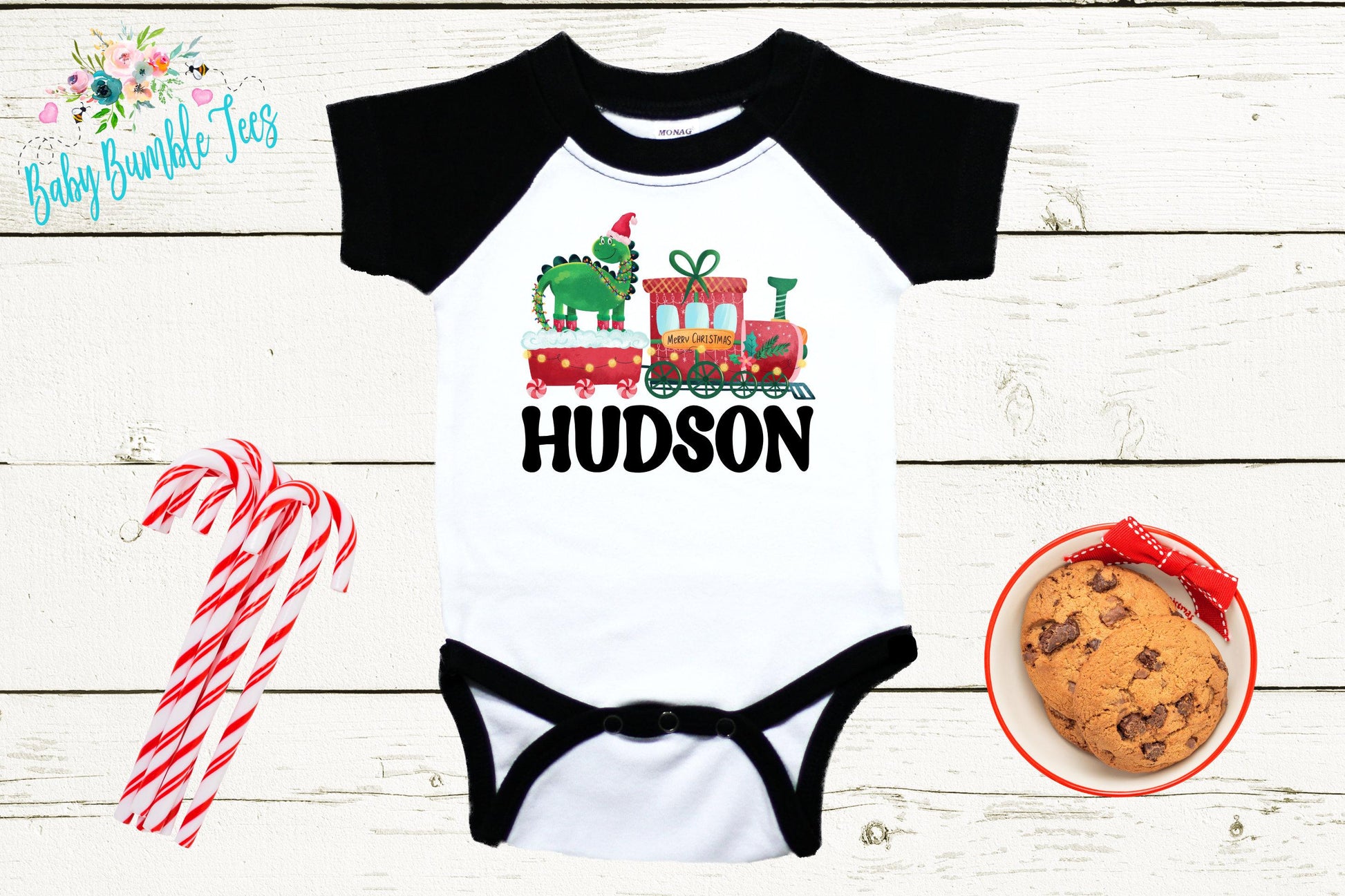 Christmas Train Bodysuit // Personalized Name // Boys Christmas Shirt // My First Christmas // Kids Christmas Shirt // Toddler // Gift