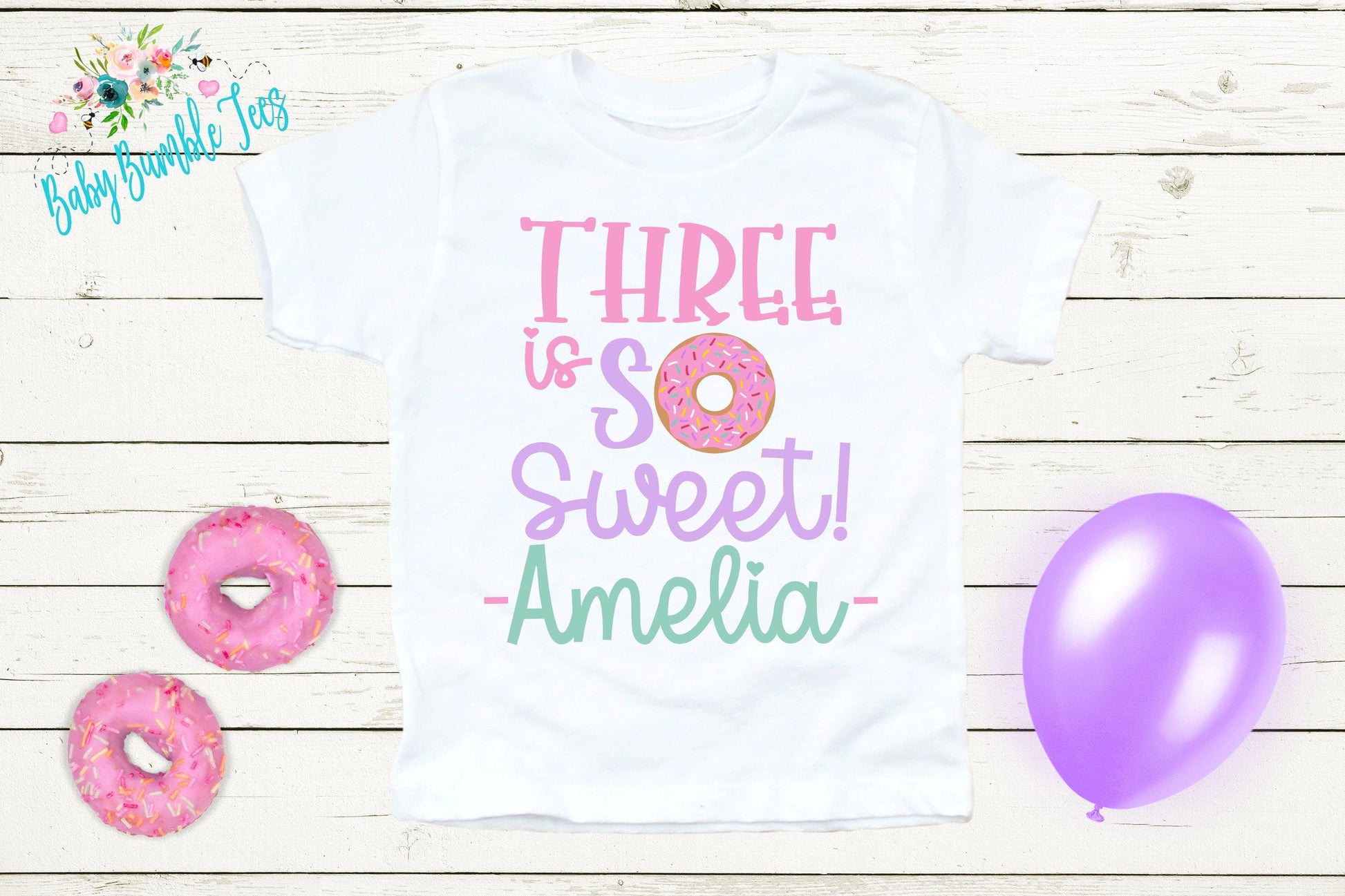 Girls Donut Birthday Shirt, Kids Birthday Shirt, Donut Birthday Tee, Girl Birthday shirt, Birthday Party, Toddler Birthday T-shirt