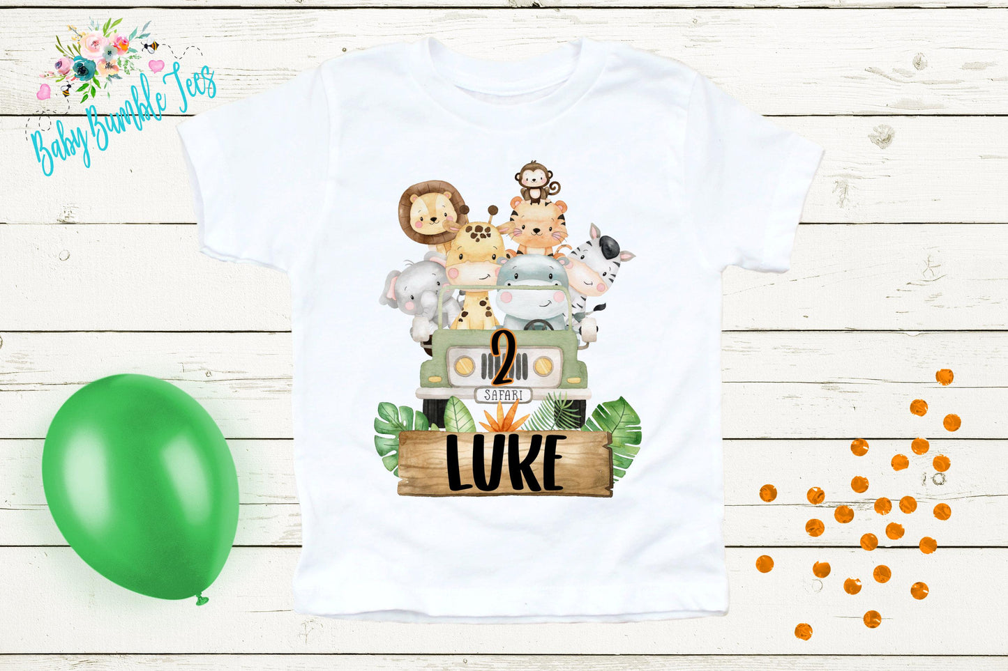 Boys Safari Birthday Shirt, Kids Birthday Shirt, Custom Name Birthday Tee, Boy Birthday shirt, Boy Birthday Party T-Shirt, Personalized