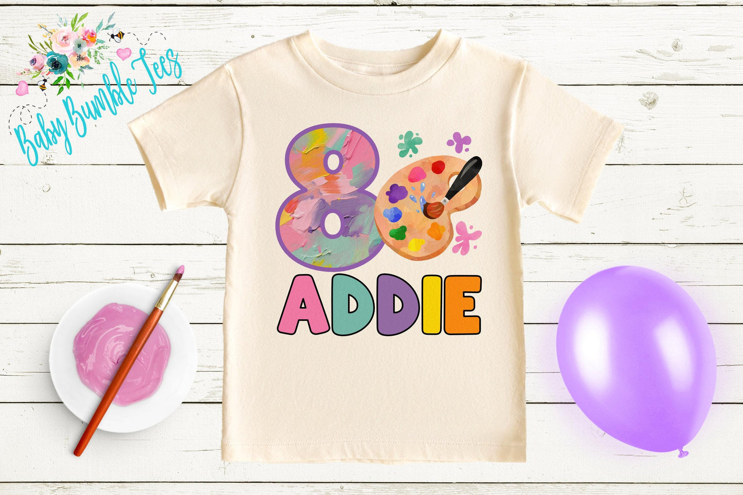 Girls Paint Birthday Shirt, Kids Birthday Shirt, Art Theme Birthday Tee, Painting Birthday Party, Girl Birthday shirt, Toddler Birthday