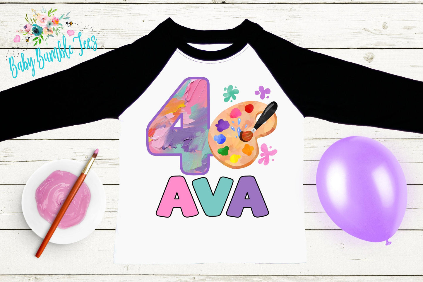 Girls Paint Birthday Shirt, Kids Birthday Shirt, Art Theme Birthday Tee, Painting Birthday Party, Girl Birthday shirt, Toddler Birthday