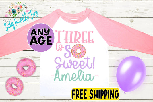 Girls Donut Birthday Shirt, Kids Birthday Shirt, Donut Birthday Tee, Girl Birthday shirt, Birthday Party, Toddler Birthday T-shirt