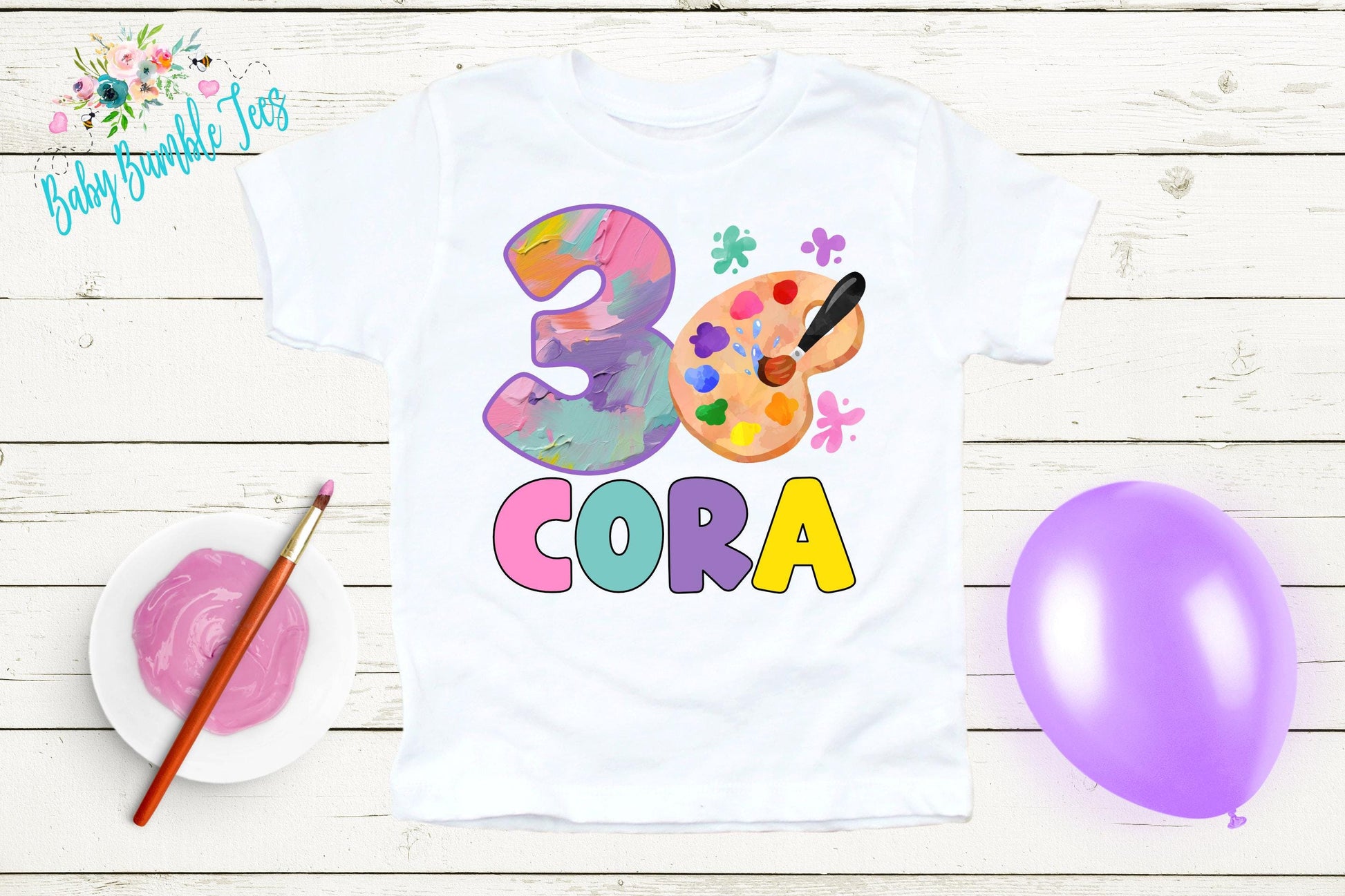 Girls Paint Birthday Shirt, Kids Birthday Shirt, Art Theme Birthday Tee, Painting Birthday Party, Girl Birthday shirt, Toddler Birthday