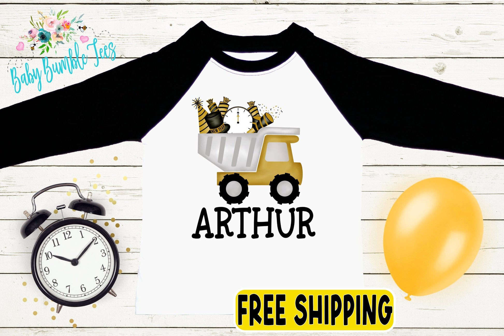 New Year Truck Shirt - New Years Toddler Shirt - New Years Kids Shirt - Toddler Shirts - New Years Eve Outfit - New Year