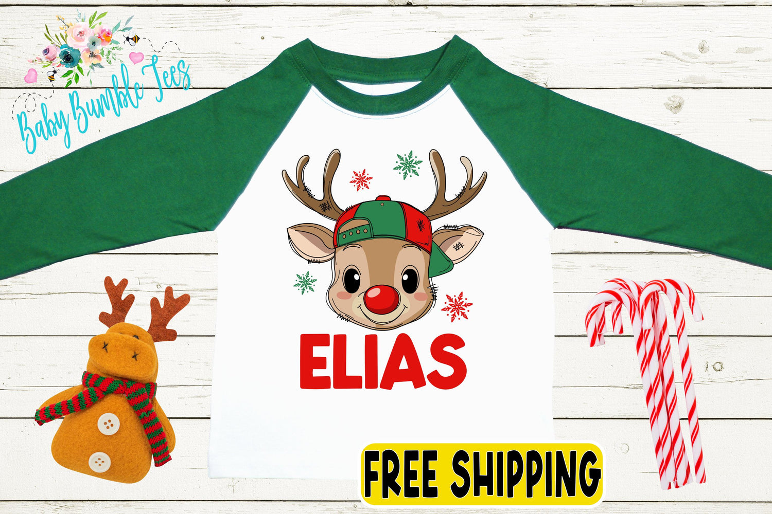 Boys Reindeer Shirt, Kids Christmas Shirt, Personalized Name, Toddler Christmas Shirt, Holiday Shirt, Reindeer Shirt, Christmas Gift