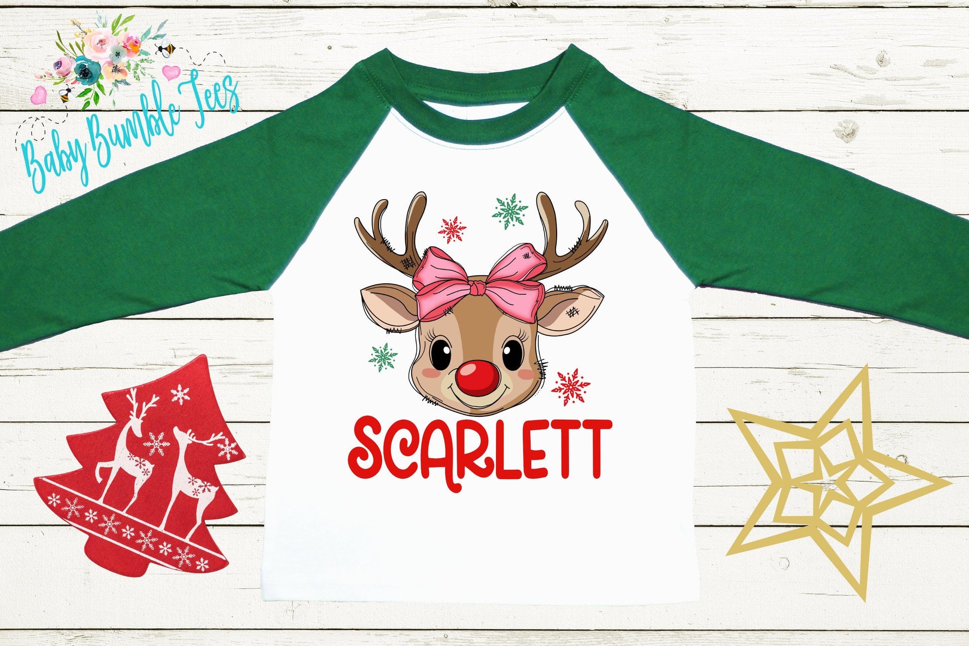Girls Reindeer Shirt, Girls Christmas Shirt, Personalized Name Shirt, Kids Holiday Shirt, Kids Christmas Shirt, Toddler Christmas Gift