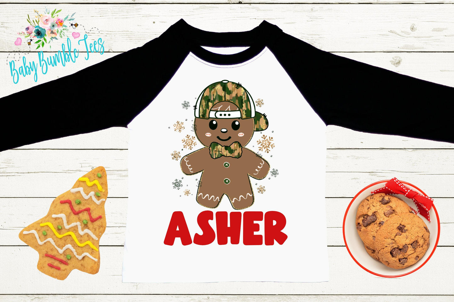 Gingerbread Man Name Shirt // Personalized Name // Christmas // Toddler Shirt // Holiday // Kids Shirt // Gift // Boys Christmas Shirt