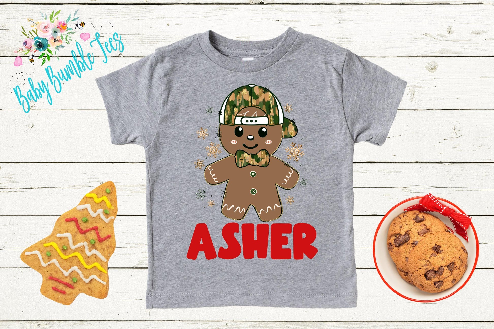 Gingerbread Man Name Shirt // Personalized Name // Christmas // Toddler Shirt // Holiday // Kids Shirt // Gift // Boys Christmas Shirt