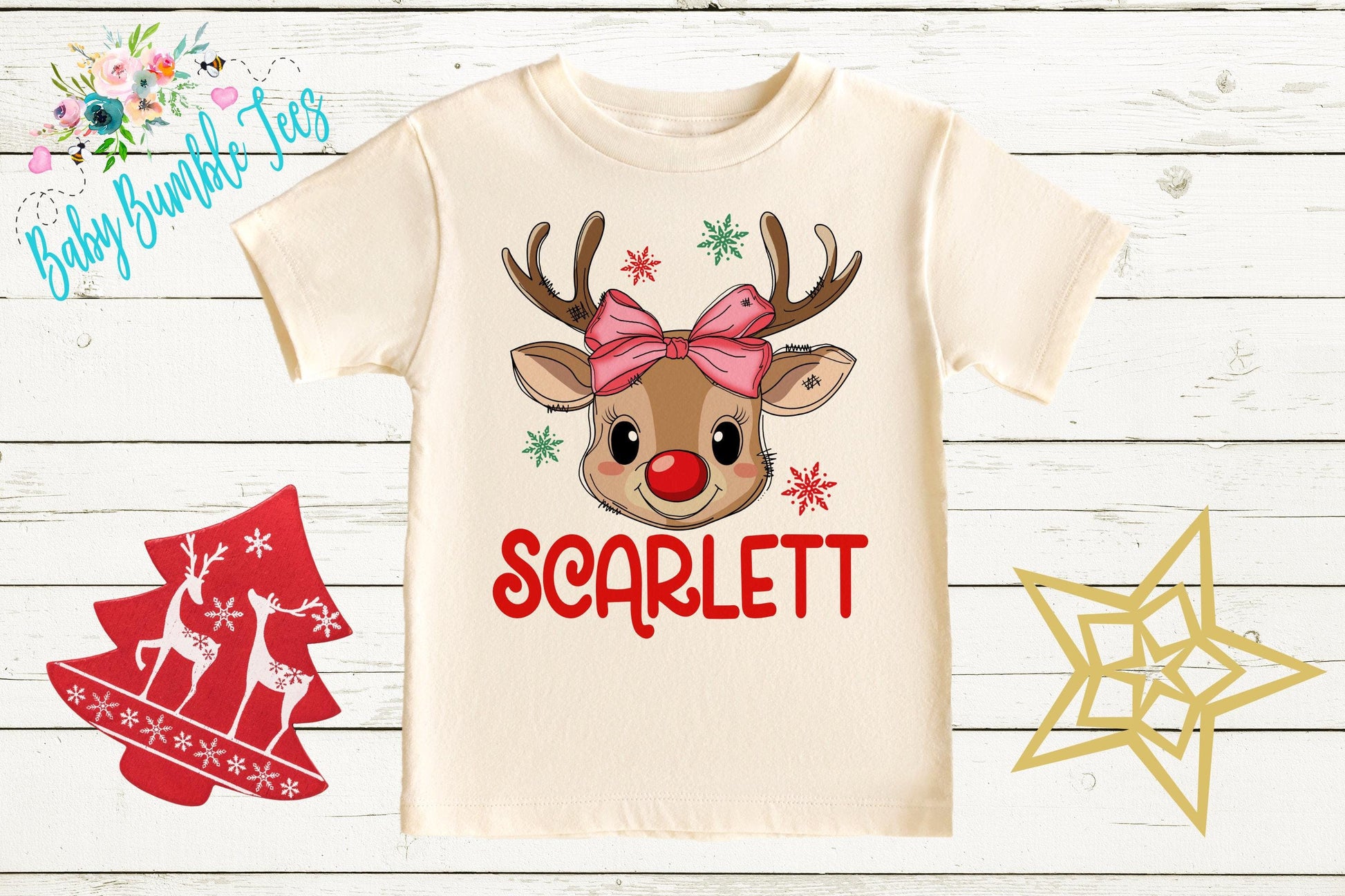 Girls Reindeer Shirt, Girls Christmas Shirt, Personalized Name Shirt, Kids Holiday Shirt, Kids Christmas Shirt, Toddler Christmas Gift