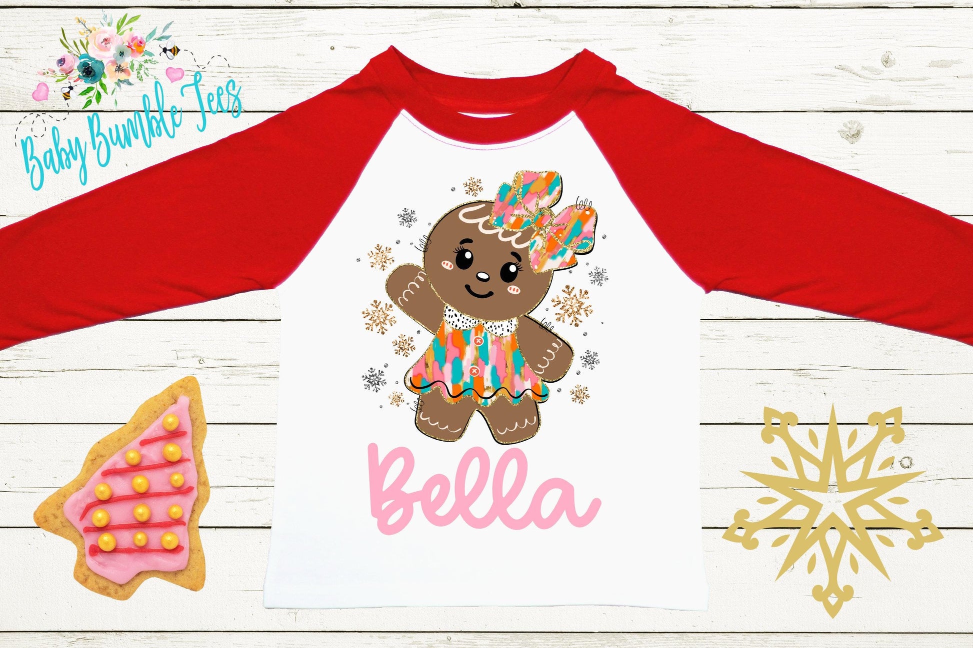 Gingerbread Girl Name Shirt // Personalized Name // Christmas // Toddler Shirt // Holiday // Kids Shirt // Gift // Girls Christmas Shirt
