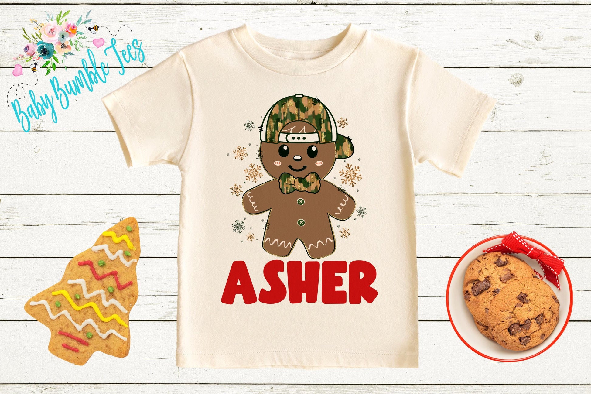 Gingerbread Man Name Shirt // Personalized Name // Christmas // Toddler Shirt // Holiday // Kids Shirt // Gift // Boys Christmas Shirt