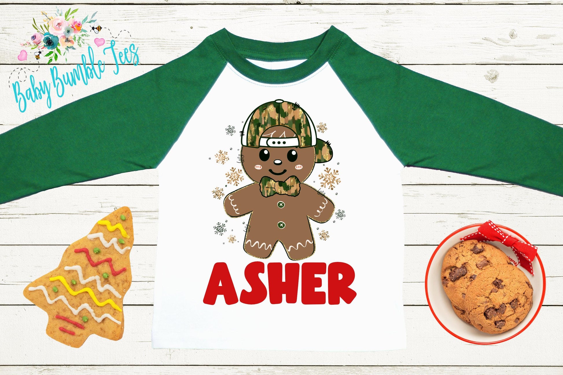 Gingerbread Man Name Shirt // Personalized Name // Christmas // Toddler Shirt // Holiday // Kids Shirt // Gift // Boys Christmas Shirt