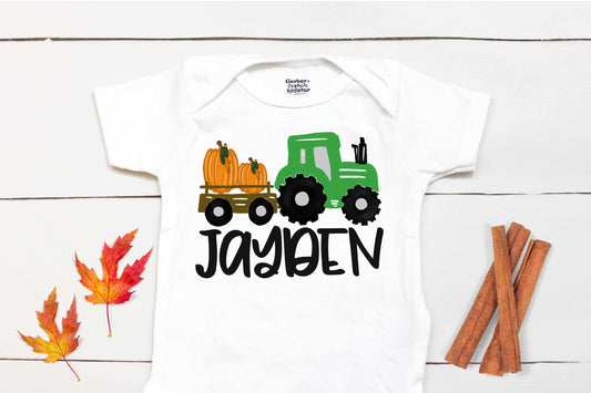 Fall Tractor // Personalized Name // Pumpkin Tractor // Pumpkin Patch // Pumpkin Truck // Thanksgiving Shirt // Halloween