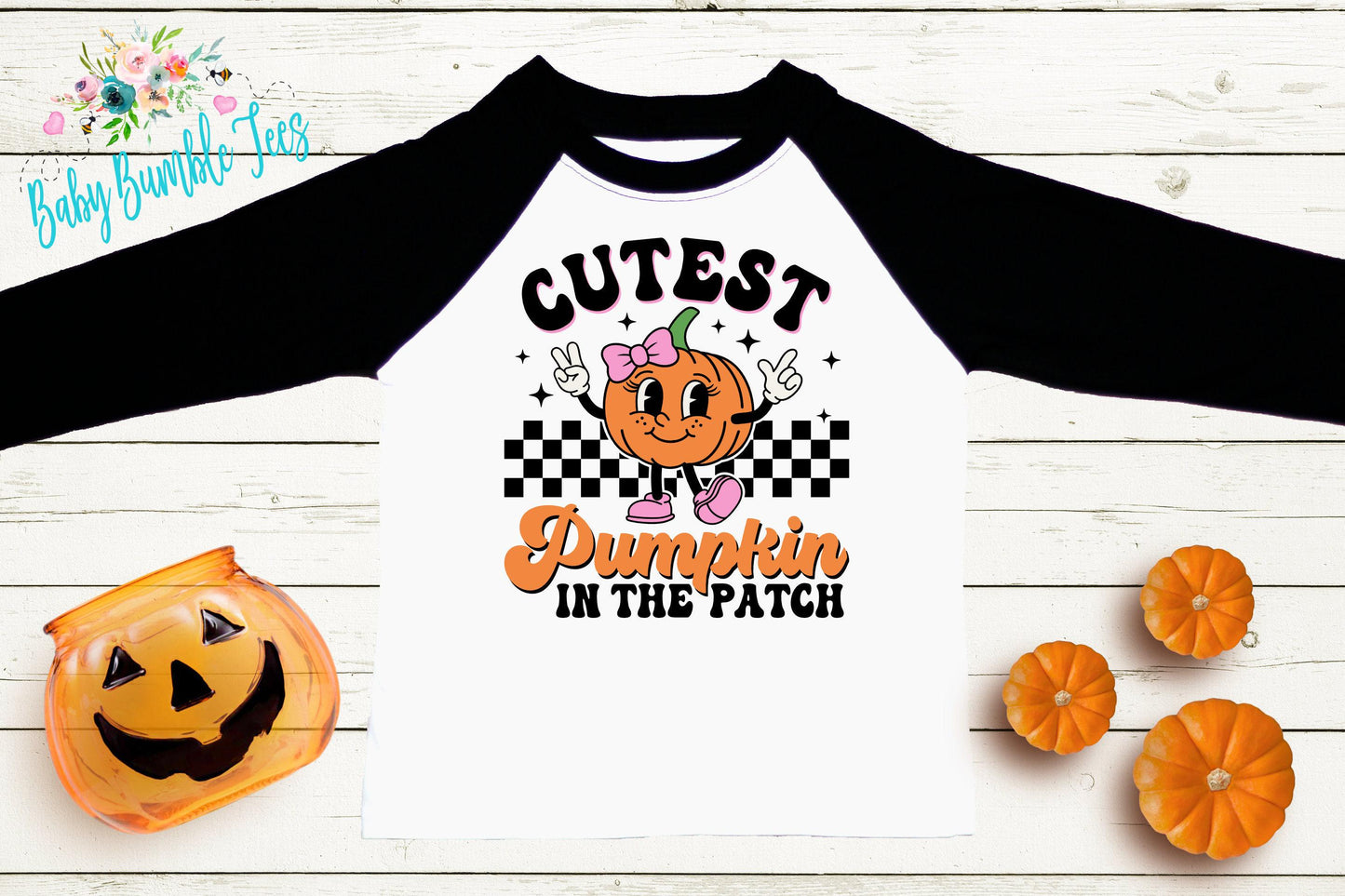 Cutest Pumpkin In The Patch Shirt - Girls Pumpkin Patch Shirt - Kids Fall Shirt - Girls Retro Halloween Shirt - Toddler Halloween Shirt