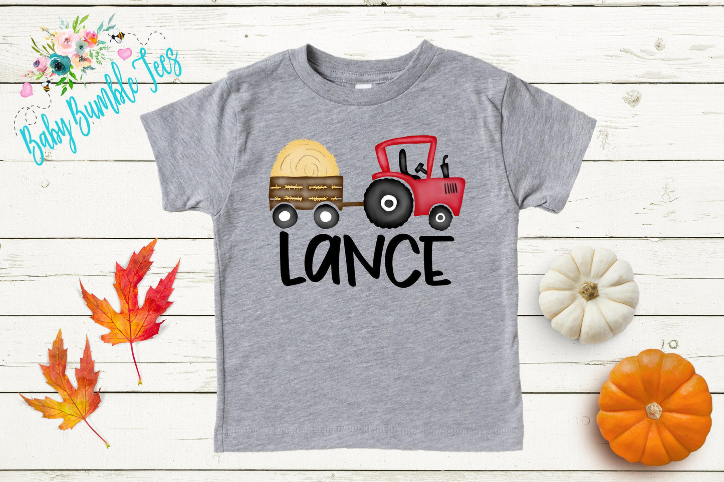 Tractor Name Shirt // Personalized Name // Pumpkin Tractor // Pumpkin Patch // Toddler Shirt // Thanksgiving Shirt// Halloween // Kids Shirt
