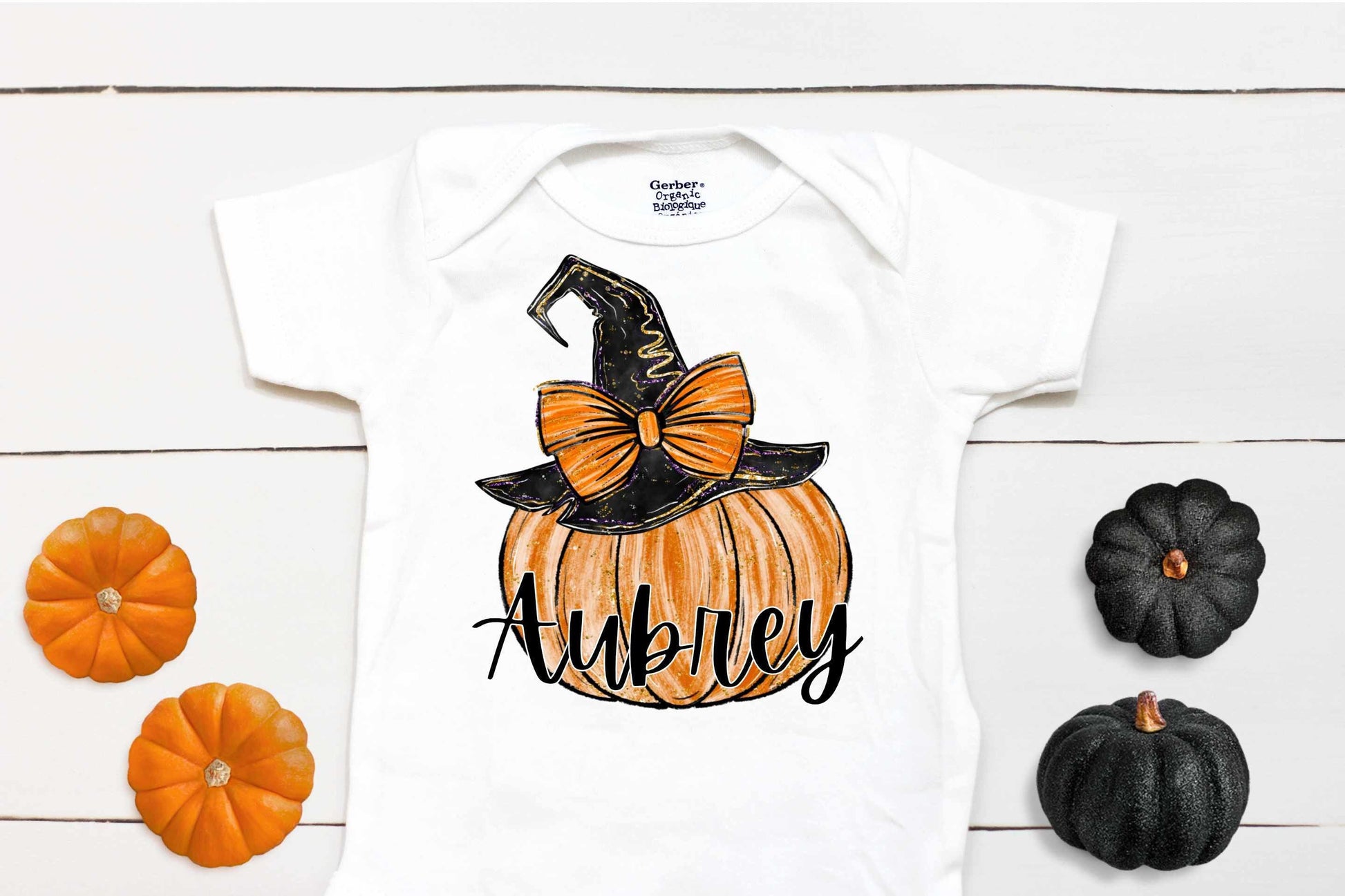 Halloween Pumpkin Onesie // Personalized Name Onesie // Pumpkin Patch // Custom Name // Kids T Shirt // Witch Hat // Girls Halloween Onesie
