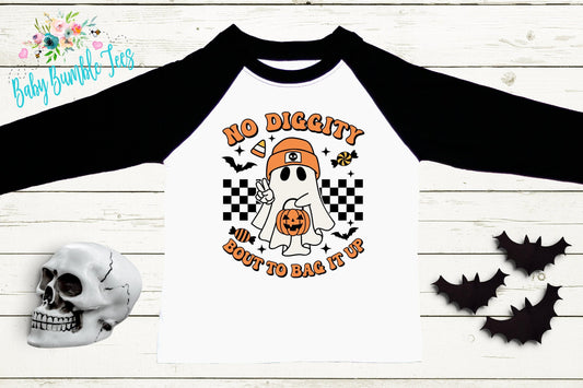 No Diggity Ghost Shirt // Boys Halloween Shirt // Toddler Halloween Shirt // Kids Halloween Shirt / Retro Ghost Halloween Shirt / Fall Shirt