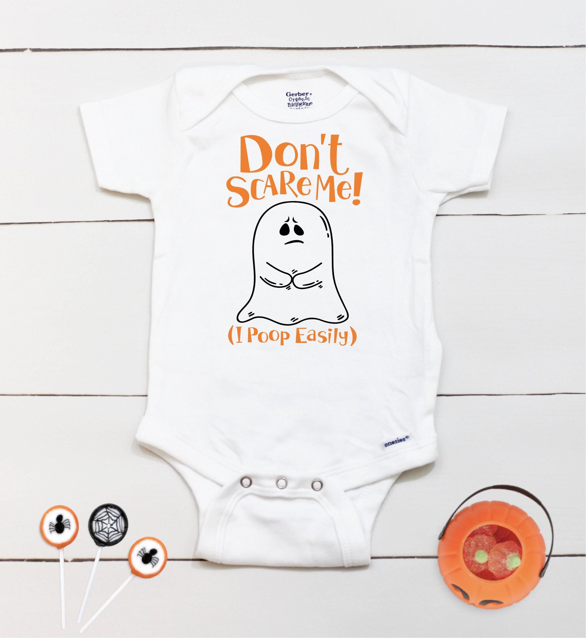 Don't Scare Me! I Poop Easily // Ghost // Girl Halloween // Boy Halloween // Halloween // My First Halloween // Funny // Onesies® Brand