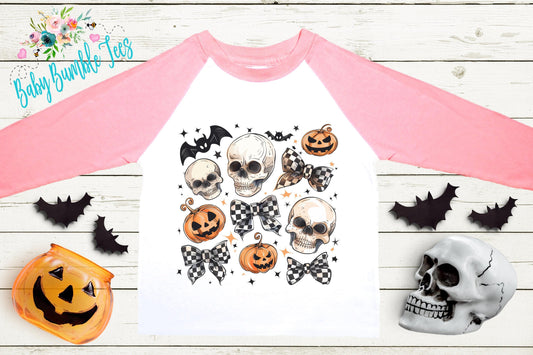 Girls Halloween Pumpkin Shirt // Halloween Bow Shirt // Toddler Halloween Shirt // Kids Fall t-shirt Kids Halloween Shirt / Retro Kids Shirt