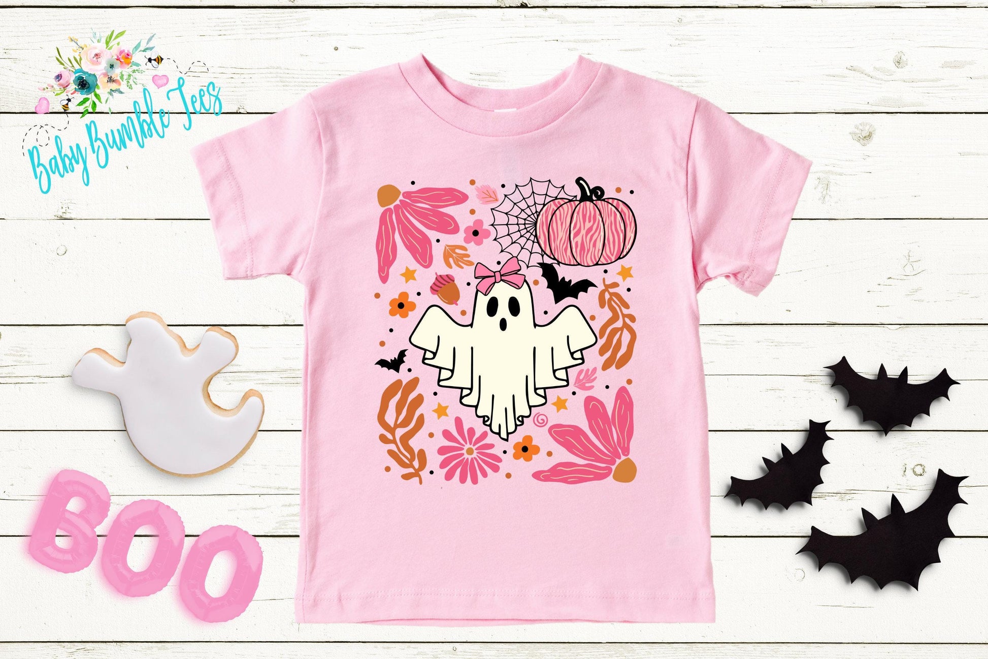 Girls Halloween Ghost Shirt, Pumpkin Patch Tee, Girls Halloween shirt, Kids Toddler T-shirt, Groovy Retro 70's Fall Shirt, Kids Outfit