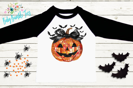 Girls Halloween Pumpkin Shirt // Kids Halloween Shirt // Toddler Halloween Shirt // Girls Fall Shirt // Girls Pumpkin Bow Shirt // Retro