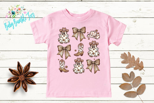 Girls Ghost Halloween Shirt // Cowgirl Boots Shirt // Girls Fall Shirt // Toddler Halloween Shirt // Kids Shirt // Kids Retro Halloween
