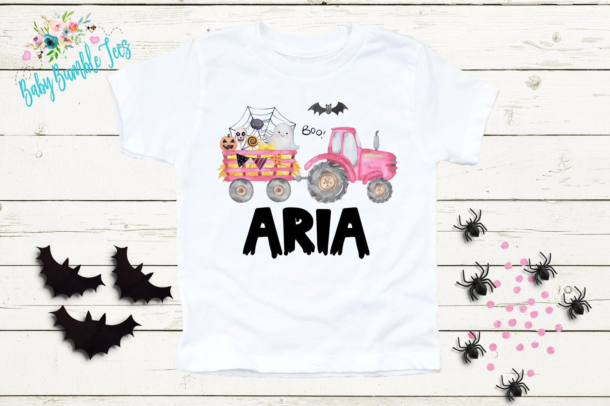 Girl Halloween Tractor Shirt / Personalized Name Shirt / Pumpkin Patch / Custom Name / Girls Halloween shirt / Toddler Tee / Kids Shirt
