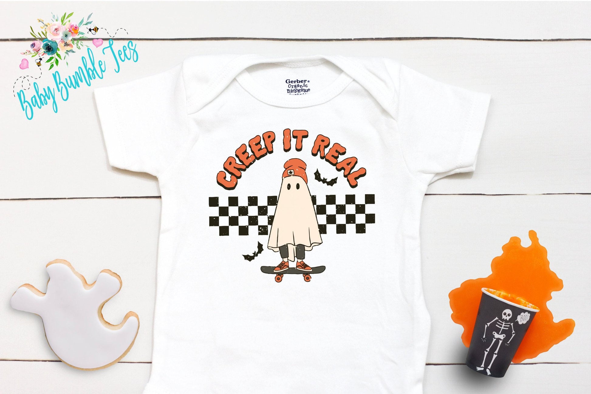 Creep It Real Bodysuit // Boys Halloween // Kids Fall Shirt // Kids Halloween Shirt // My First Halloween // Retro Ghost // Onesies® Brand