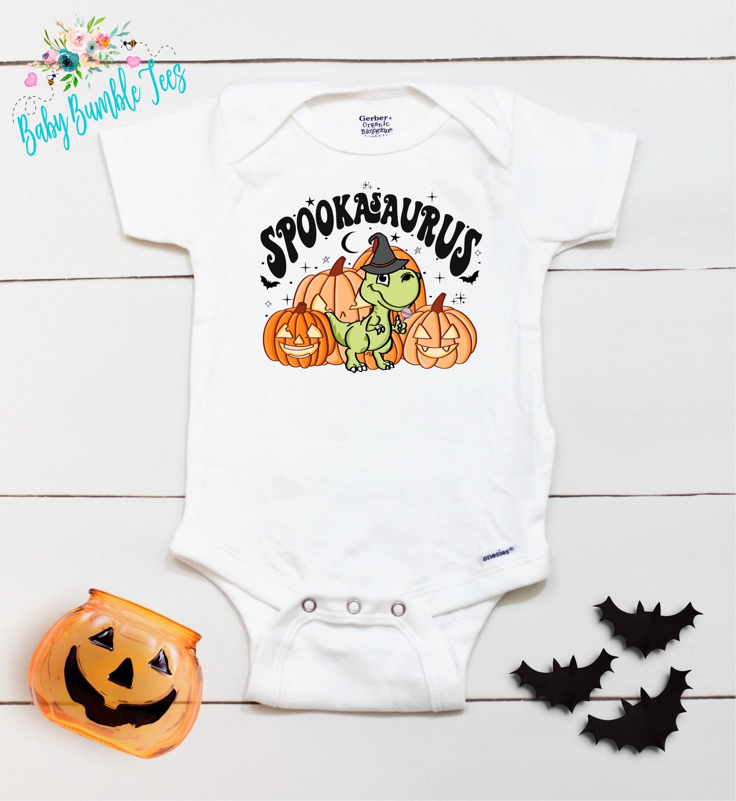 Halloween Dinosaur Bodysuit // Boys Halloween // Kids Fall Shirt // Kids Halloween Shirt // My First Halloween // Retro // Onesies® Brand