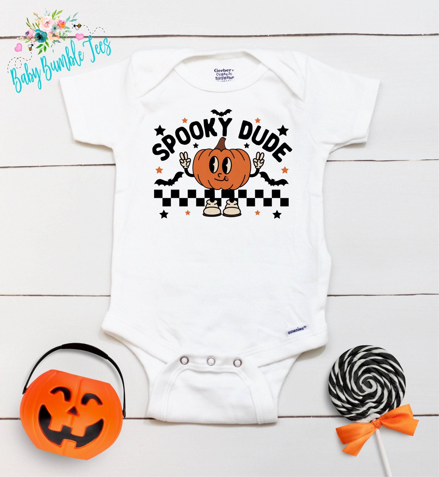 Spooky Dude Bodysuit // Boys Halloween // Kids Fall Shirt // Kids Halloween Shirt // My First Halloween // Retro Pumpkin // Onesies® Brand