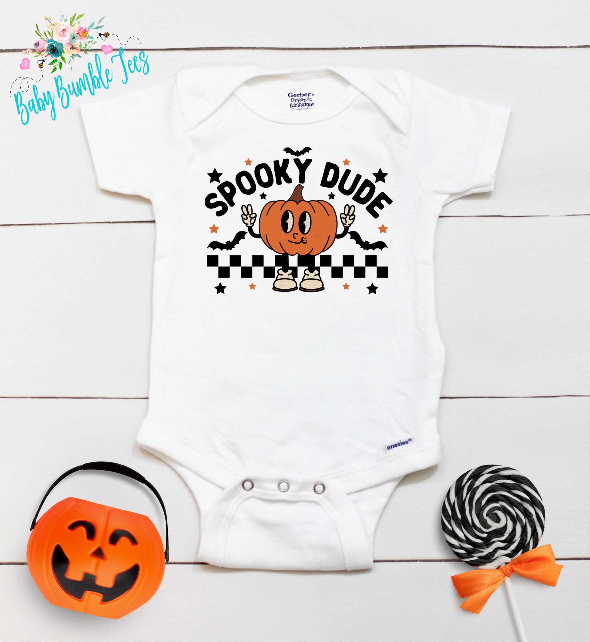 Spooky Dude Bodysuit // Boys Halloween // Kids Fall Shirt // Kids Halloween Shirt // My First Halloween // Retro Pumpkin // Onesies® Brand
