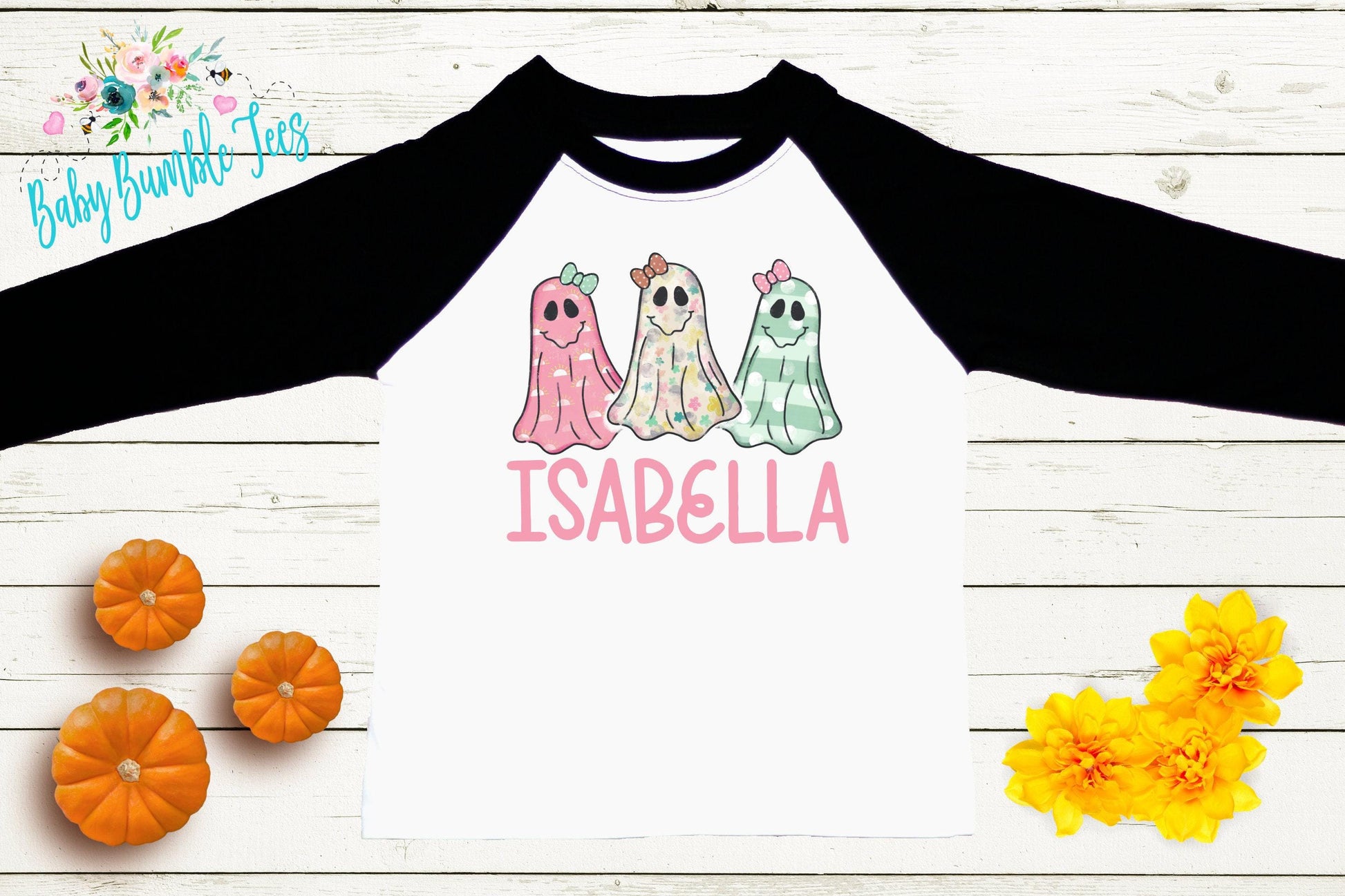 Girls Ghost Shirt // Personalized Name Shirt // Kids Halloween Shirt // Pumpkin patch shirt // Kids Fall Shirt // Girls Halloween Shirt