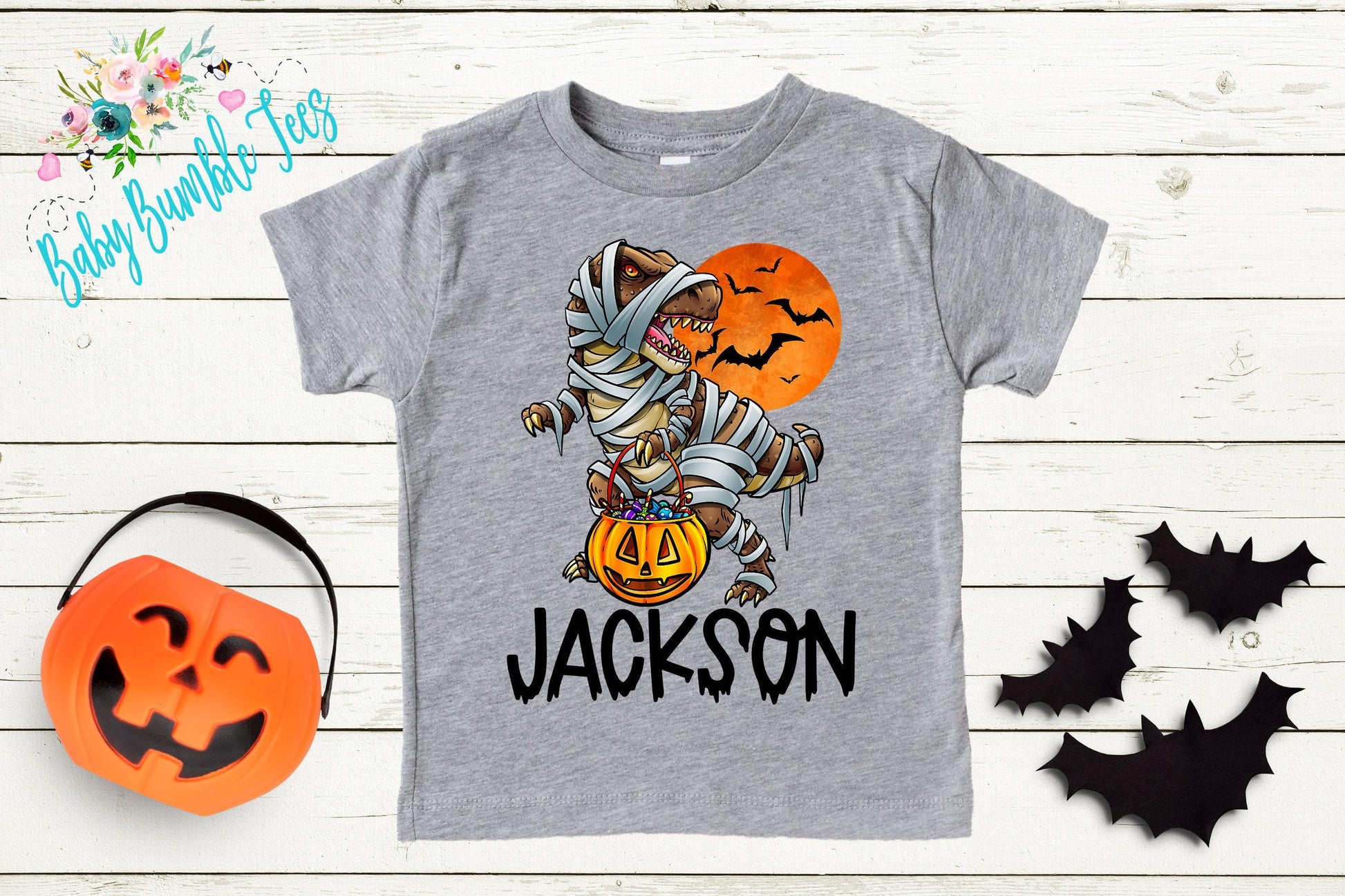 Halloween T-Rex Shirt // Personalized Name // Boys Halloween Shirt // Toddler Shirt // Kids Shirt // Kids Halloween Shirt // T Rex