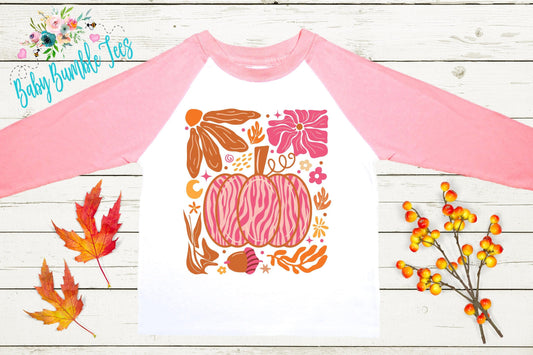 Boho Kids Pumpkin Shirt // Kids Pumpkin Patch Shirt // Girls Fall Shirt // Fall Toddler Shirt // Kids Fall Shirt // Pumpkin Flower Shirt