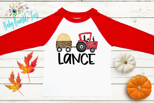 Tractor Name Shirt // Personalized Name // Pumpkin Tractor // Pumpkin Patch // Toddler Shirt // Thanksgiving Shirt// Halloween // Kids Shirt