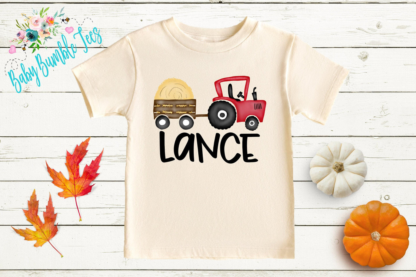 Tractor Name Shirt // Personalized Name // Pumpkin Tractor // Pumpkin Patch // Toddler Shirt // Thanksgiving Shirt// Halloween // Kids Shirt