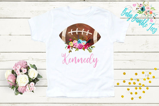 Football Name Shirt // Personalized Name // Girl Football // Custom Name // Thanksgiving // Toddler Tshirt // Kids T Shirt // Fall