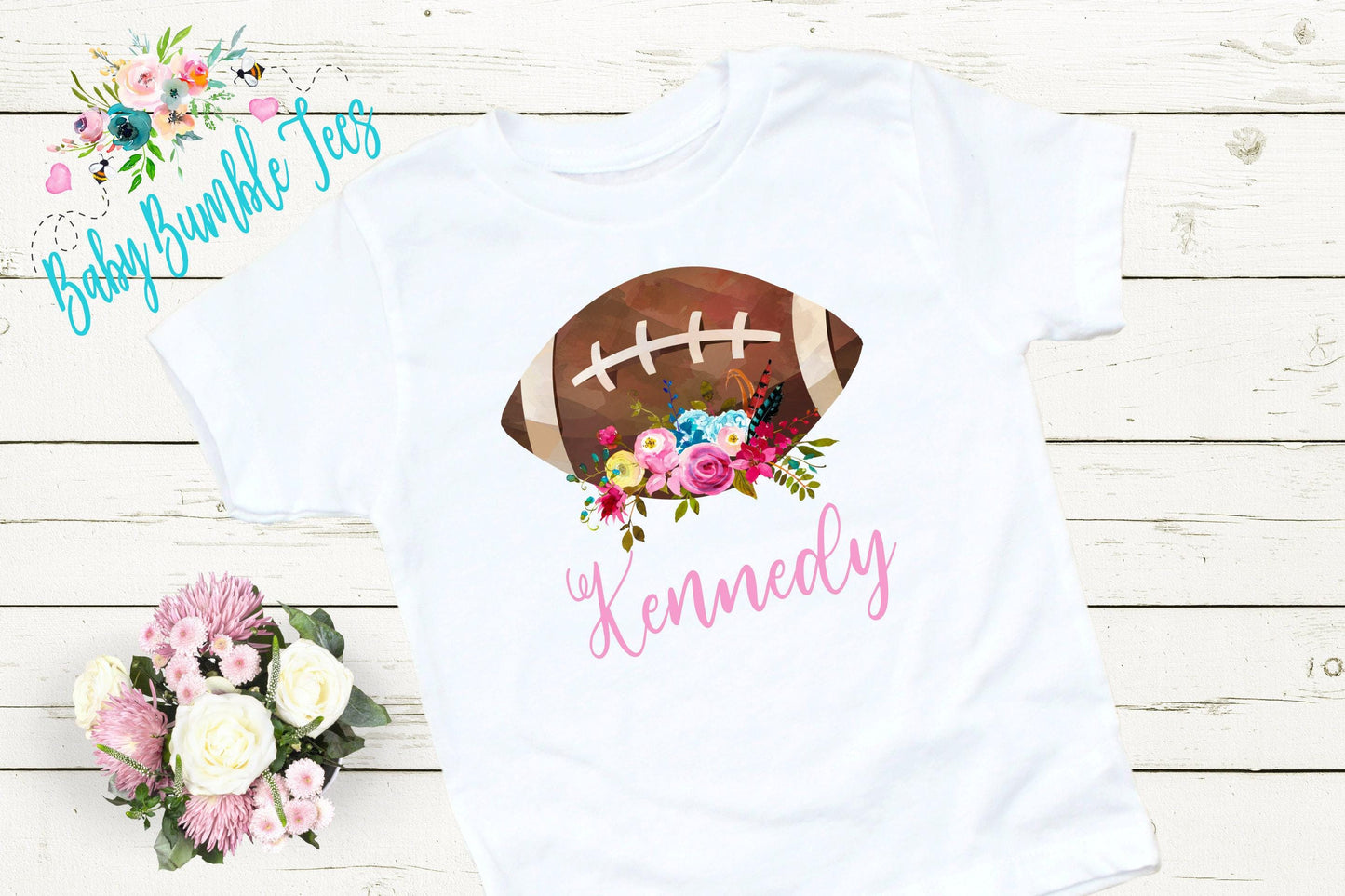 Football Name Shirt // Personalized Name // Girl Football // Custom Name // Thanksgiving // Toddler Tshirt // Kids T Shirt // Fall