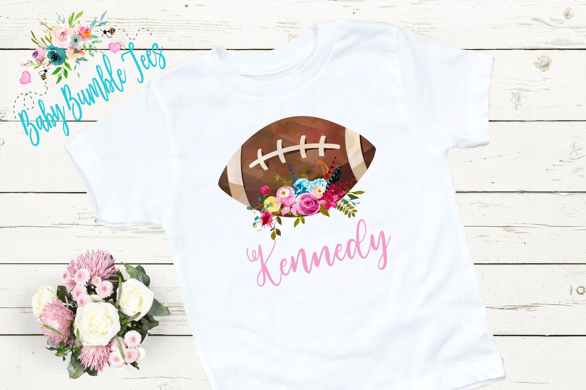 Football Name Shirt // Personalized Name // Girl Football // Custom Name // Thanksgiving // Toddler Tshirt // Kids T Shirt // Fall