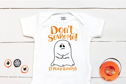 Don't Scare Me! I Poop Easily // Ghost // Girl Halloween // Boy Halloween // Halloween // My First Halloween // Funny // Onesies® Brand