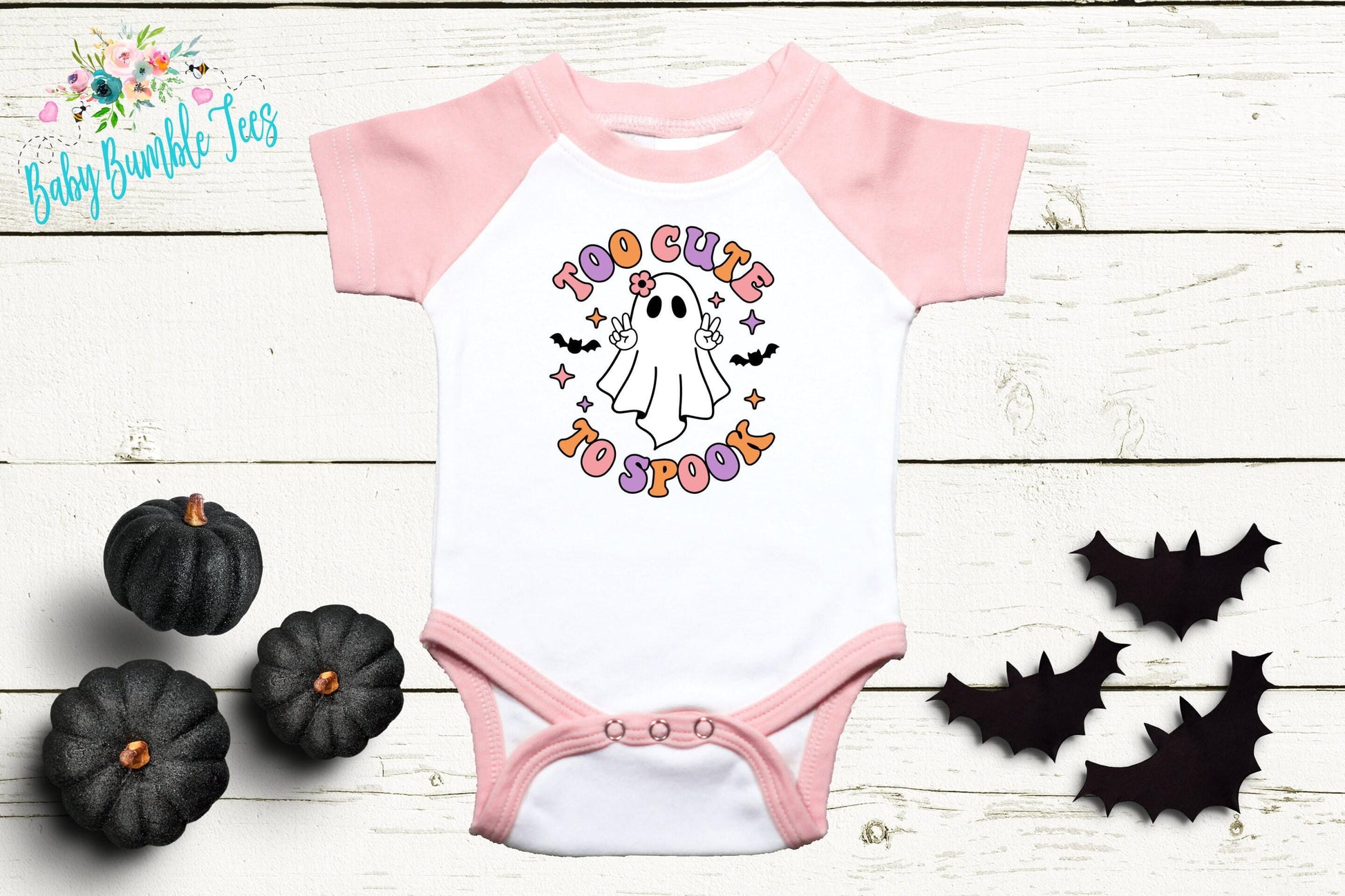 Too Cute To Spook Bodysuit // Girls Halloween // Ghost Kids Shirt // Kids Halloween Shirt // Retro Halloween // Fall Shirt / Onesies® Brand