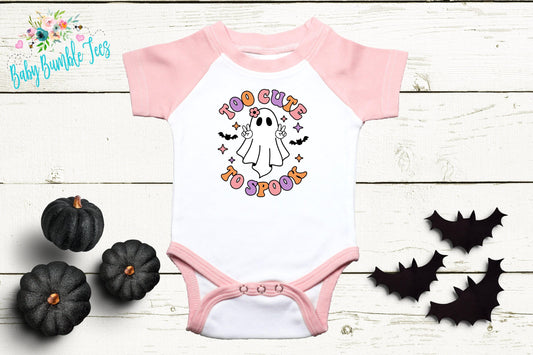 Too Cute To Spook Bodysuit // Girls Halloween // Ghost Kids Shirt // Kids Halloween Shirt // Retro Halloween // Fall Shirt / Onesies® Brand