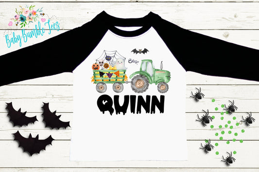 Boys Tractor Shirt // Personalized Name T-Shirt // Pumpkin Patch // Custom Name // Thanksgiving // Toddler Tshirt // Kids Shirt // Halloween