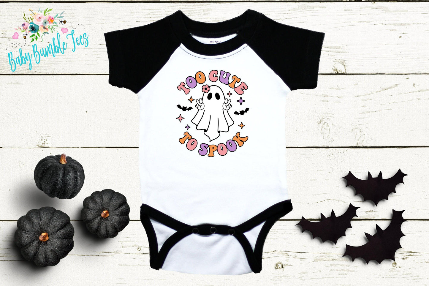 Too Cute To Spook Bodysuit // Girls Halloween // Ghost Kids Shirt // Kids Halloween Shirt // Retro Halloween // Fall Shirt / Onesies® Brand