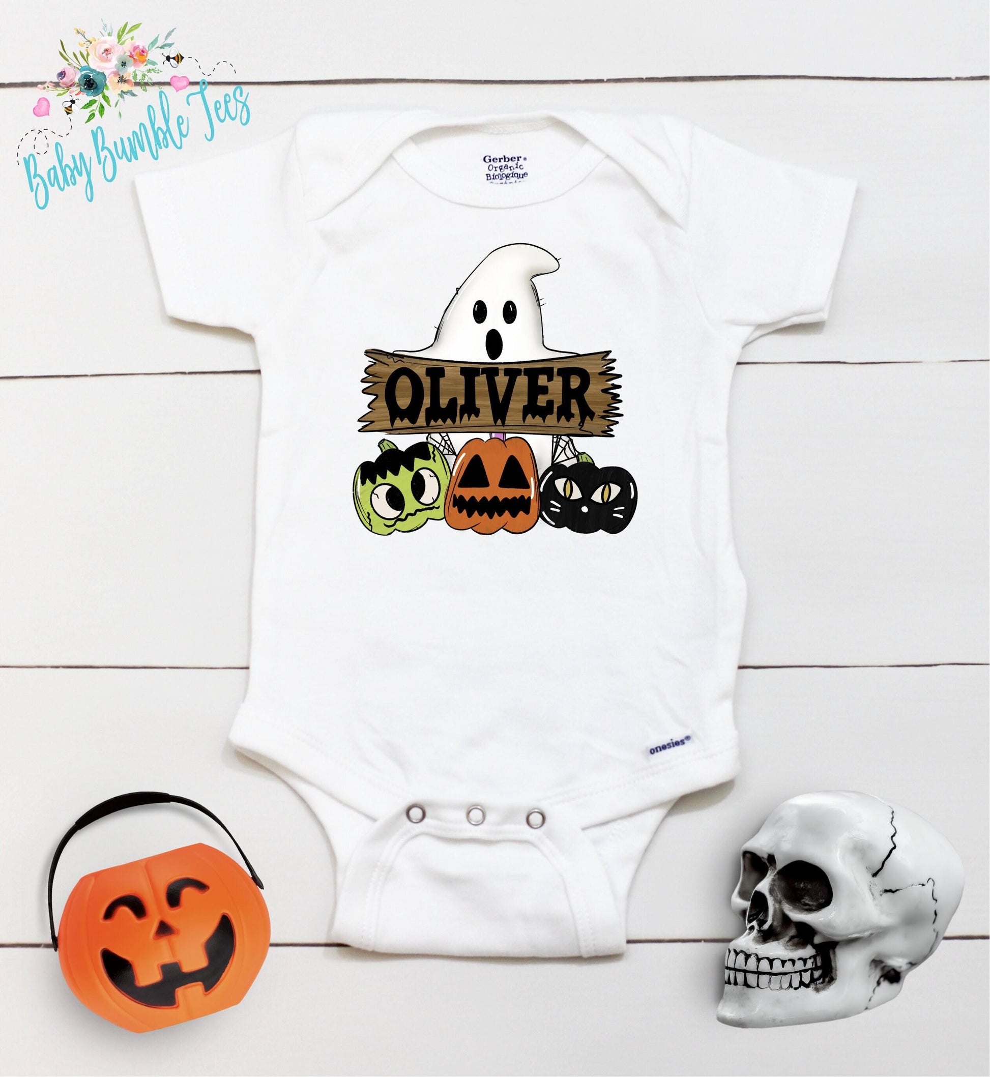Halloween Ghost Bodysuit // Boy Halloween Shirt // Pumpkin Patch // Kids halloween Shirt // Retro Halloween // Kids Shirt // Onesies® Brand