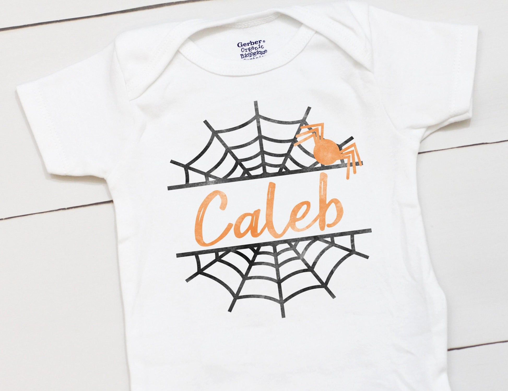Spider Web Name // Spider Web // Halloween // Baby Boy // Boys Halloween // First Halloween // Kids Shirt Onesies® Brand