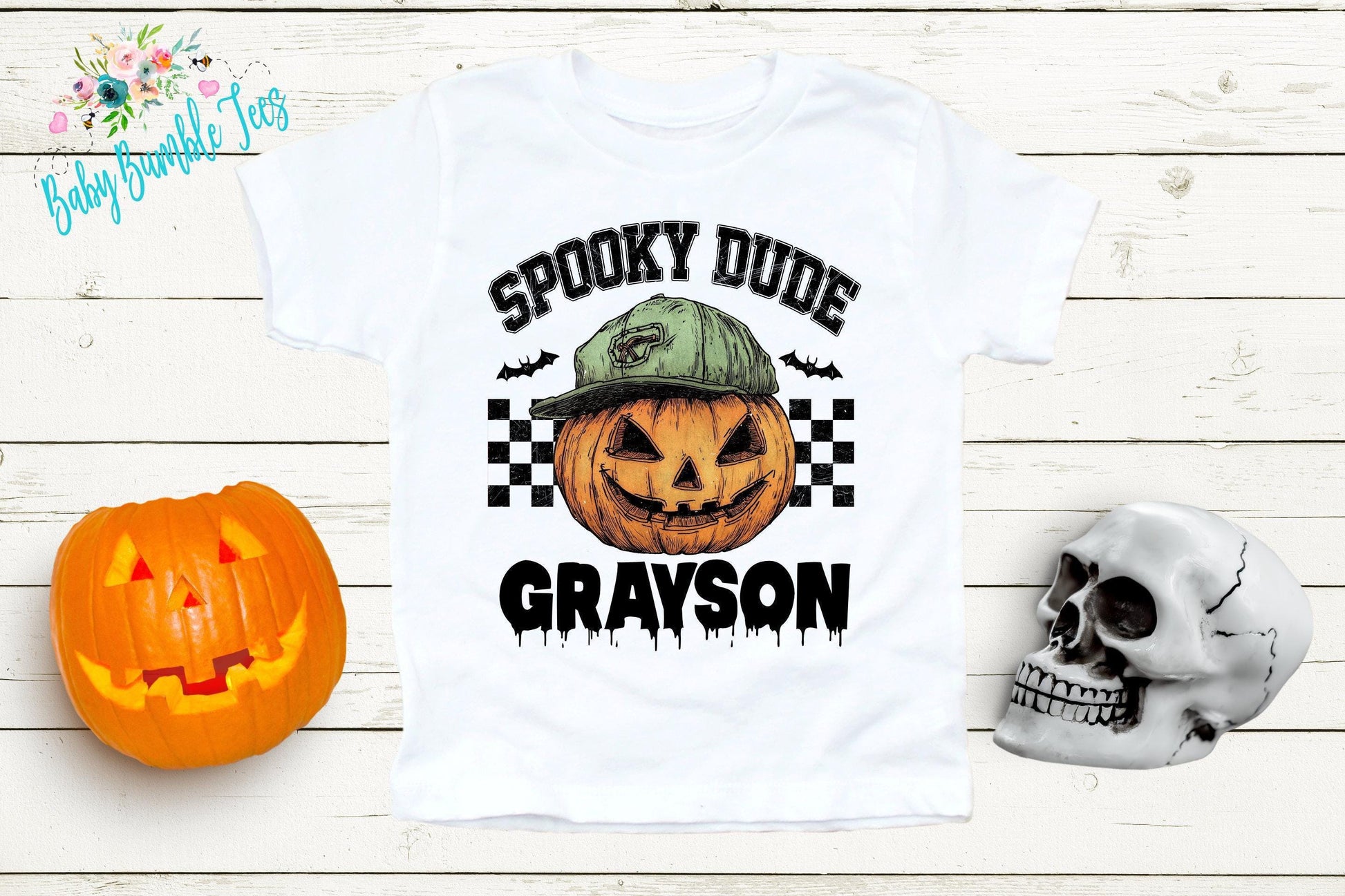 Boys Pumpkin Halloween Shirt, Personalized Name T-Shirt, Pumpkin Patch, Custom Name, Toddler Tshirt, Kids Shirt, Distressed Retro Halloween